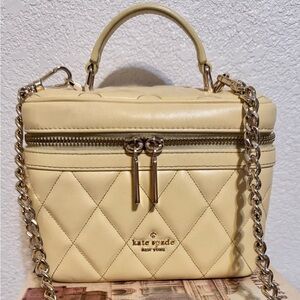 kate spade Quilted Leather Carey Crossbody Bag Butter New with Tags